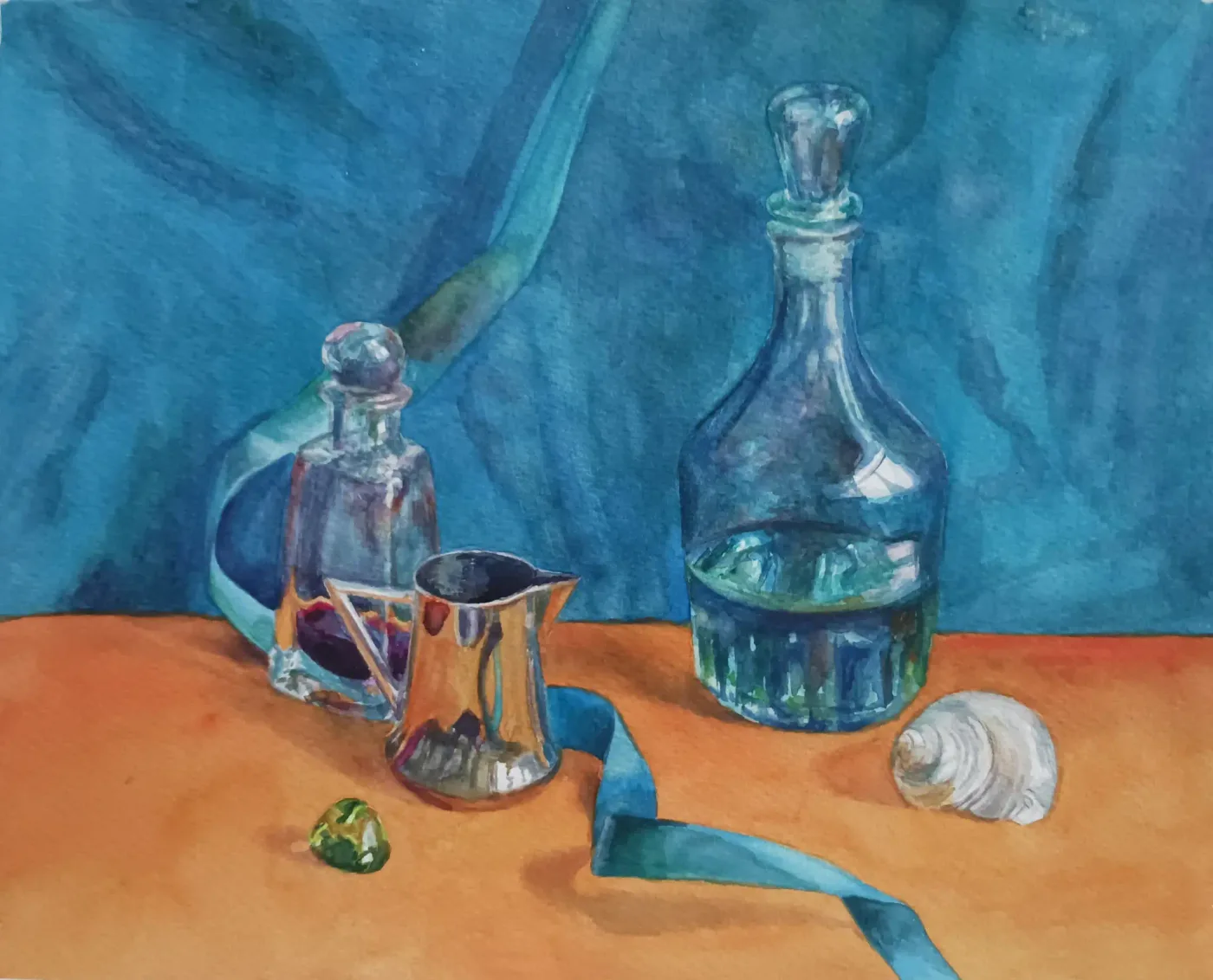 Vivid reflections, watercolour by Elena Chudinova