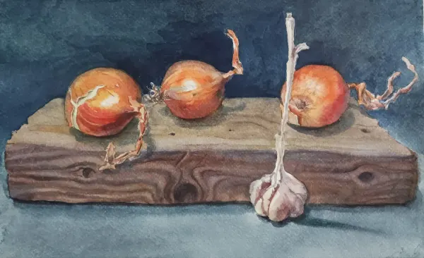 На деревянной доске, акварель — Elena Chudinova