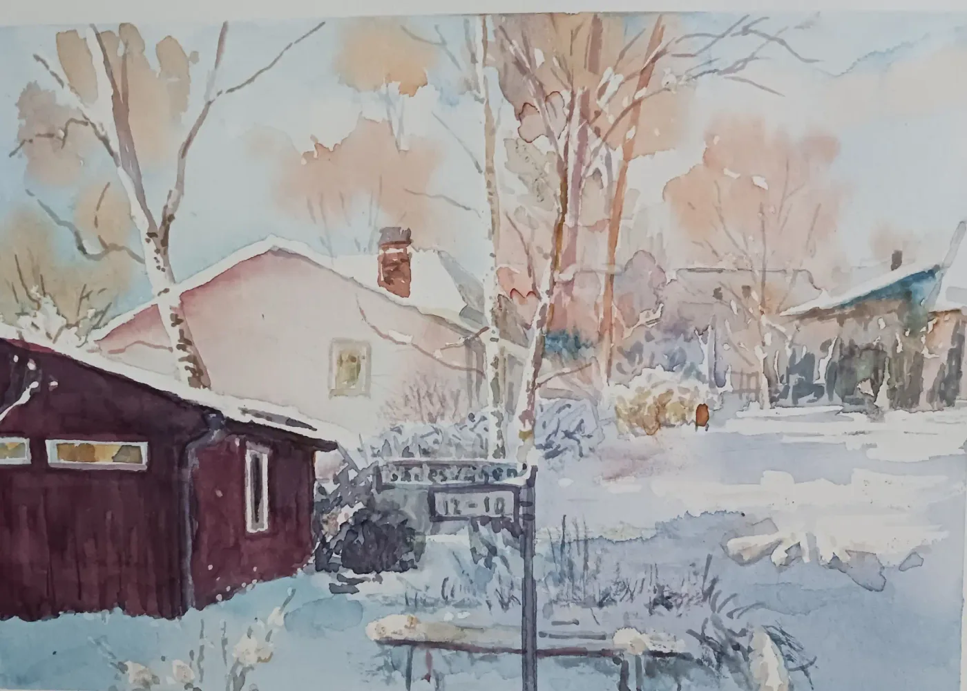 Снежная мозаика, акварель — Elena Chudinova