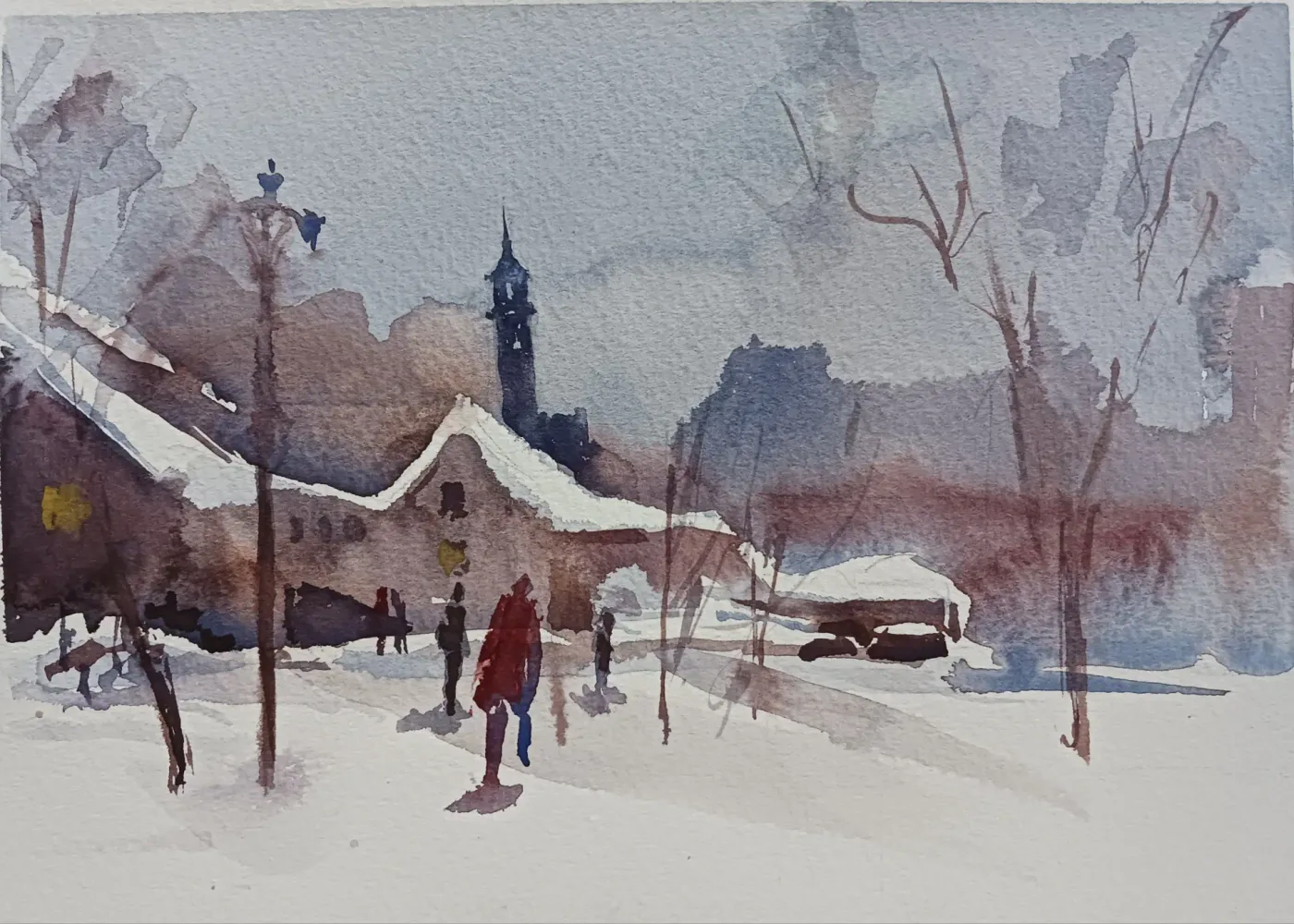 Winter Kaleidoscope, watercolour by Elena Chudinova