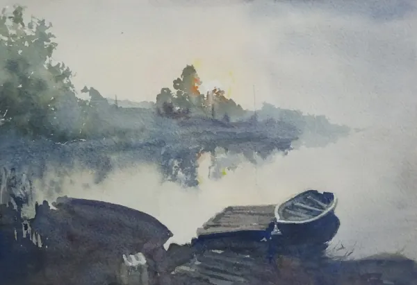 The Mystery, watercolour by Elena Chudinova