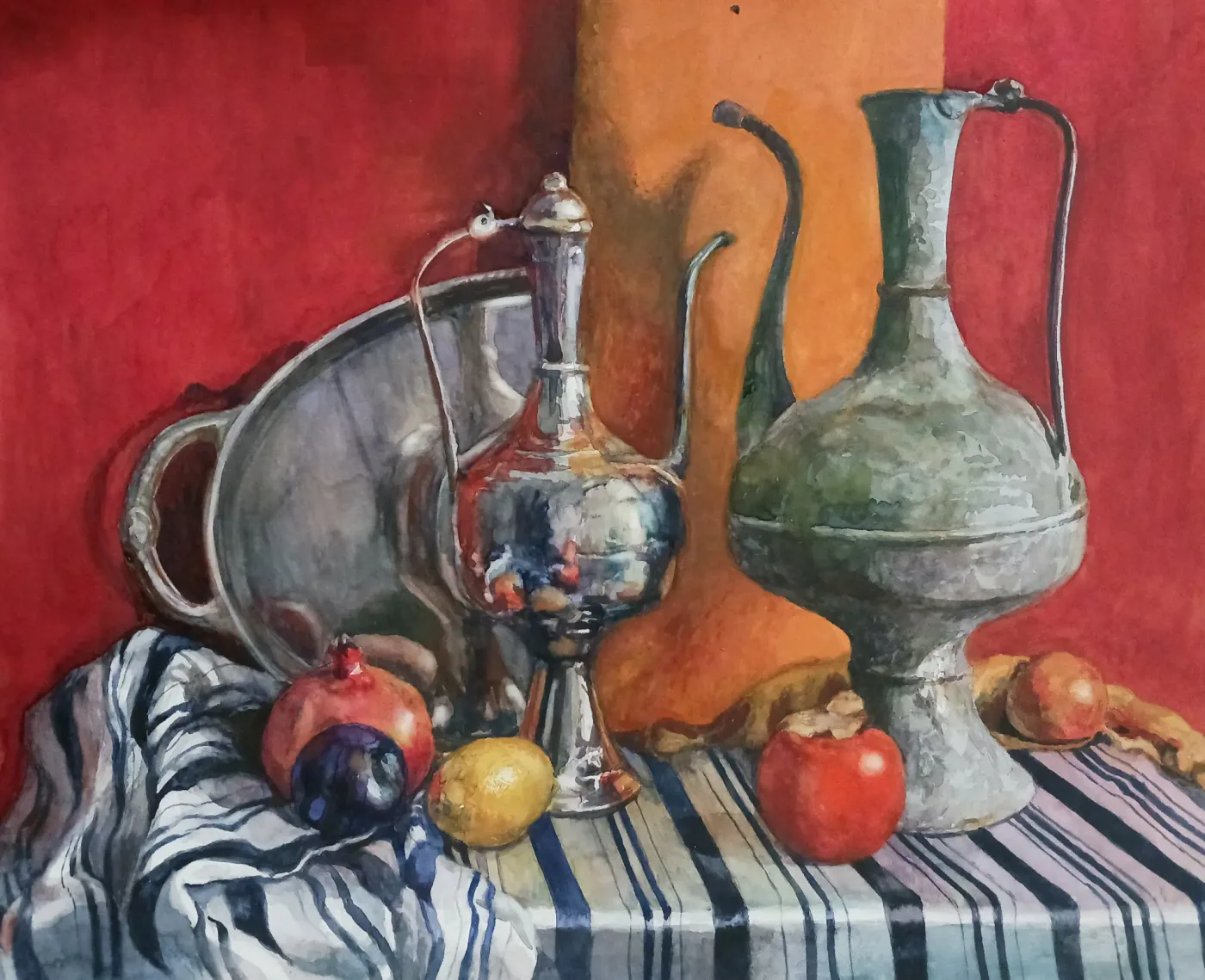 Fruit, watercolour by Elena Chudinova