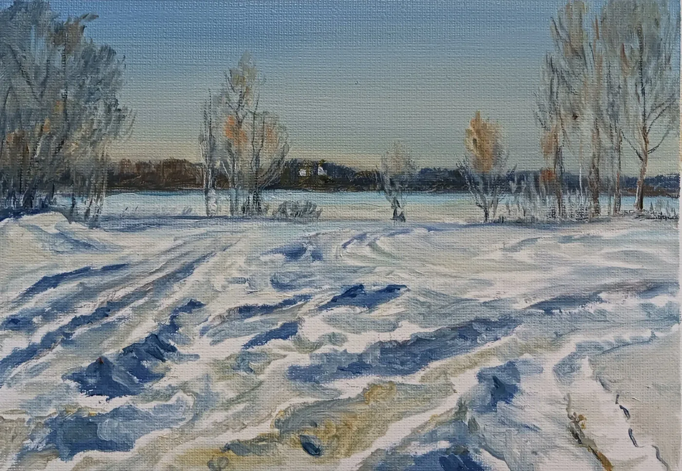 Снегопад, акварель — Elena Chudinova