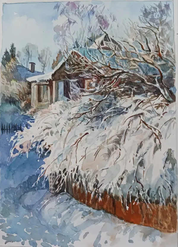 Зимняя фантазия, акварель — Elena Chudinova