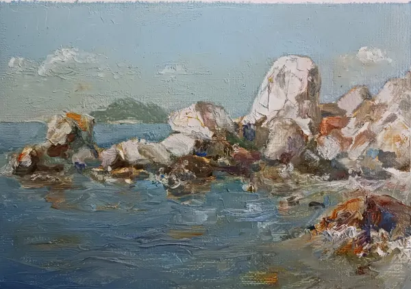 A morning by the shore, watercolour by Elena Chudinova